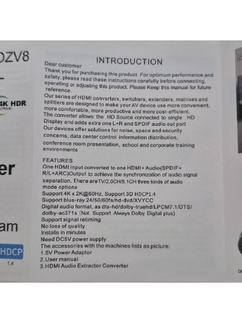 HDMI ARC Audio Extractor Converter 4K 60Hz Avedio Links HDMI to Optical 3.5mm